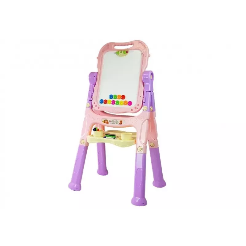 LEAN TOYS Magnētiskais krīta dēlis zils sarkans ar piederumiem