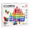 LEAN TOYS magnētiskie konstruktoru bloki 3D paneļi radošie STEM krāsaini 100 gab.