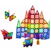 LEAN TOYS magnētiskie konstruktoru bloki 3D paneļi radošie STEM krāsaini 100 gab.