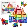 LEAN TOYS magnētiskie konstruktoru bloki 3D paneļi radošie STEM krāsaini 100 gab.