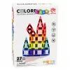 LEAN TOYS Magnētiskie konstruktoru bloki 3D paneļi Radošs STEM Krāsaini 27 gab.