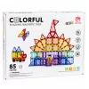 LEAN TOYS magnētiskie konstruktoru bloki 3D paneļi radošie STEM krāsaini 85 gab.