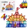 LEAN TOYS magnētiskie konstruktoru bloki 3D paneļi radošie STEM krāsaini 85 gab.