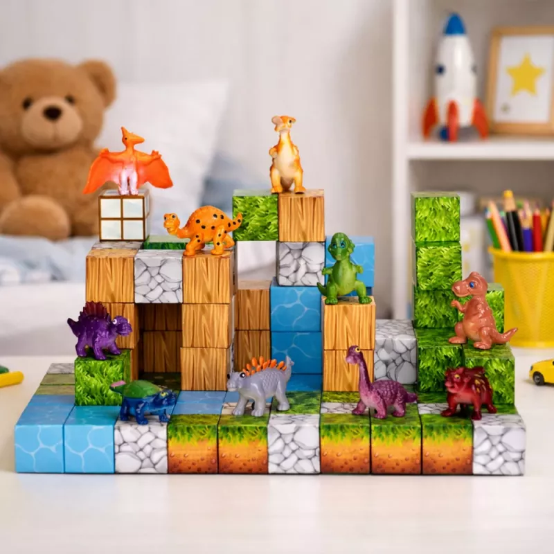 LEAN TOYS magnētiskie konstruktoru klucīši kubi Square World 3D 114 gabali