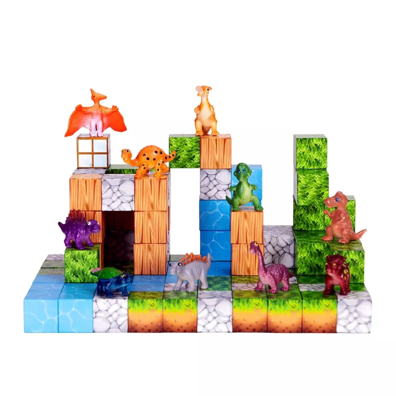 LEAN TOYS magnētiskie konstruktoru klucīši kubi Square World 3D 114 gabali