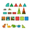 LEAN TOYS magnētiskie konstruktoru bloki Dinozauri Vulkanu komplekts - 43 gab. STEM izglītojoša būvēšanas rotaļlieta bērniem 3+