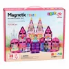 LEAN TOYS magnētiskie konstruktoru bloki princeses pils rozā 38 gab.
