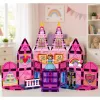 LEAN TOYS magnētiskie konstruktoru bloki princeses pils rozā 38 gab.