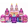 LEAN TOYS magnētiskie konstruktoru bloki princeses pils rozā 38 gab.