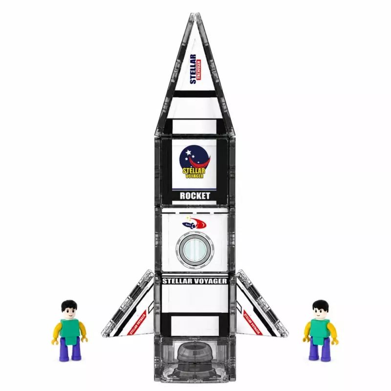 LEAN TOYS magnētiskie konstruktoru bloki kosmosa raķetes figūras 26 gab.