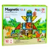 LEAN TOYS magnētiskie konstruktoru bloki savvaļas dzīvnieki džungļi ZOO 52 gab.
