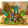 LEAN TOYS magnētiskie konstruktoru bloki savvaļas dzīvnieki džungļi ZOO 52 gab.
