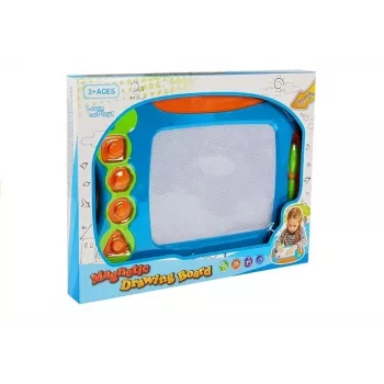 LEAN TOYS Magnētiskais zīmēšanas dēlis ar ģeometriskajiem zīmogiem