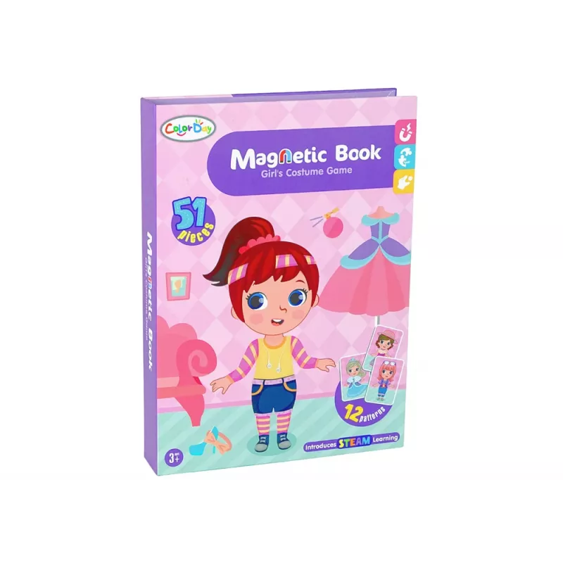 LEAN TOYS Magnētiskā puzļu grāmata Tērpu komplekti