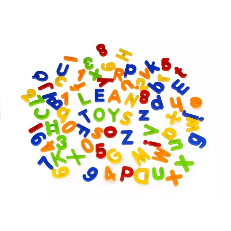 LEAN TOYS Magnētiskie burti un cipari burkā – 78 gabalu alfabēta un matemātikas komplekts bērniem no 3 gadiem