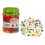 LEAN TOYS Magnētiskie burti un cipari burkā – 78 gabalu alfabēta un matemātikas komplekts bērniem no 3 gadiem