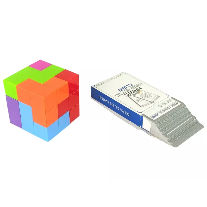 LEAN TOYS Magnetic Puzzle Cube Double-Sided Cards 108 Challenges