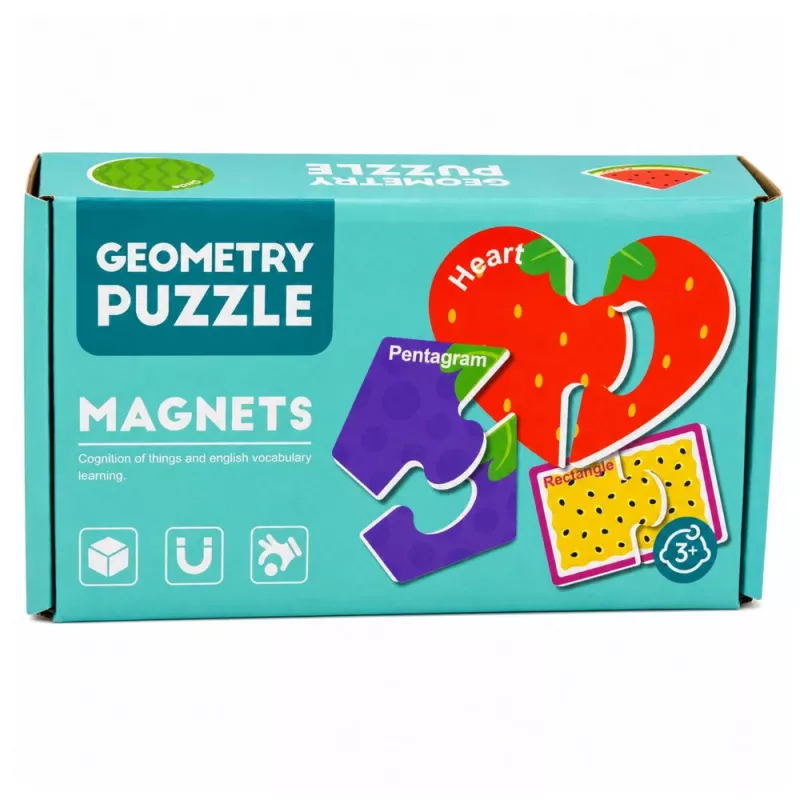LEAN TOYS Magnetic Puzzle Learning Fruits 30 Pieces – Izglītojoši augļu magnēti tāfeles, baltās tāfeles un ledusskapjiem
