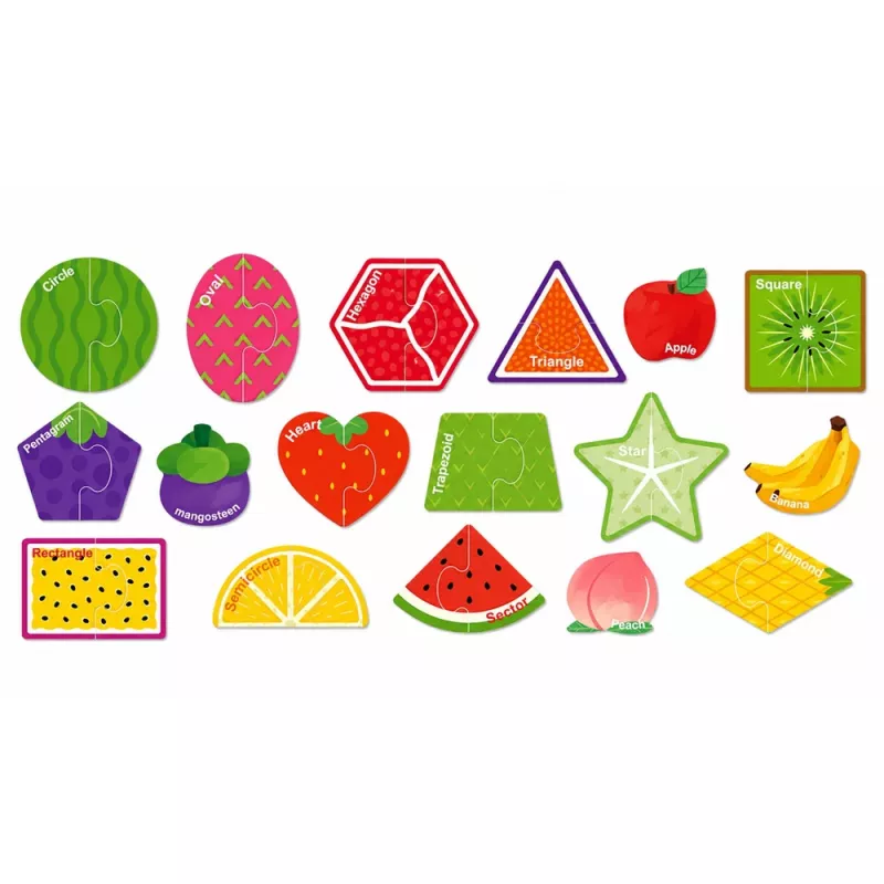 LEAN TOYS Magnetic Puzzle Learning Fruits 30 Pieces – Izglītojoši augļu magnēti tāfeles, baltās tāfeles un ledusskapjiem
