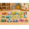 LEAN TOYS Magnētiskā puzle Transportlīdzekļi Mācību pārvietošanās līdzekļi 30 gab.
