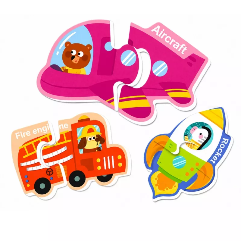 LEAN TOYS Magnētiskā puzle Transportlīdzekļi Mācību pārvietošanās līdzekļi 30 gab.