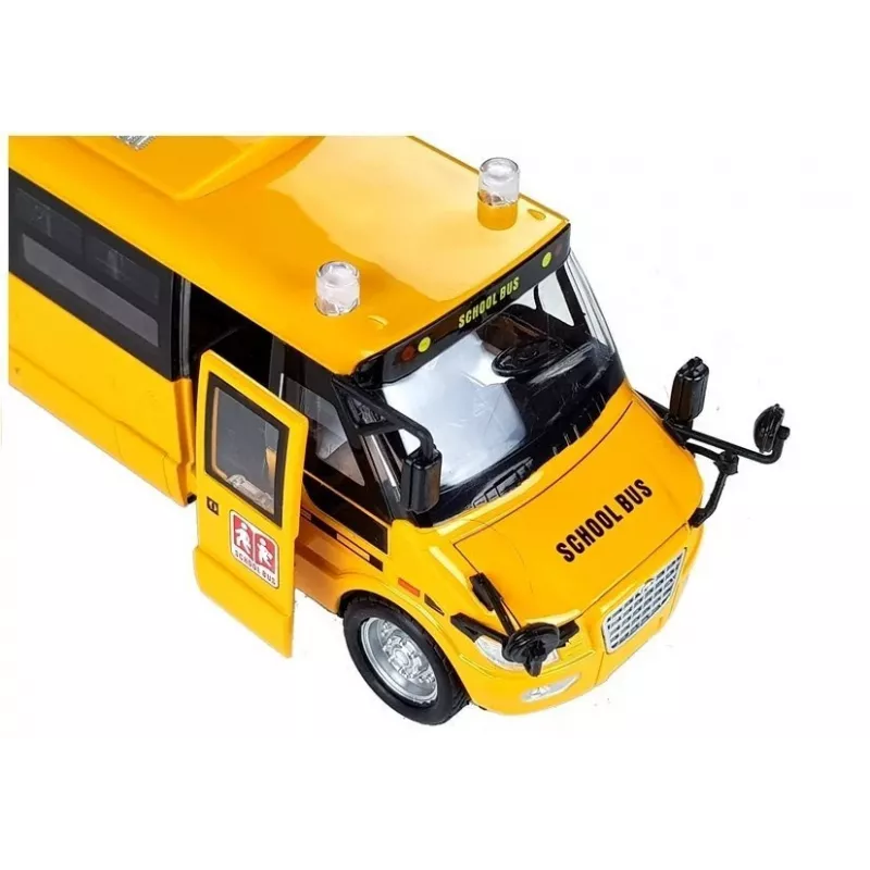 LEAN TOYS Metāla skolas autobuss ar berzes piedziņu, liešanas modelis