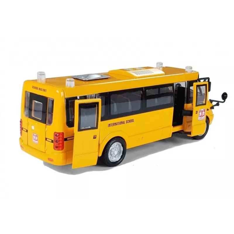 LEAN TOYS Metāla skolas autobuss ar berzes piedziņu, liešanas modelis