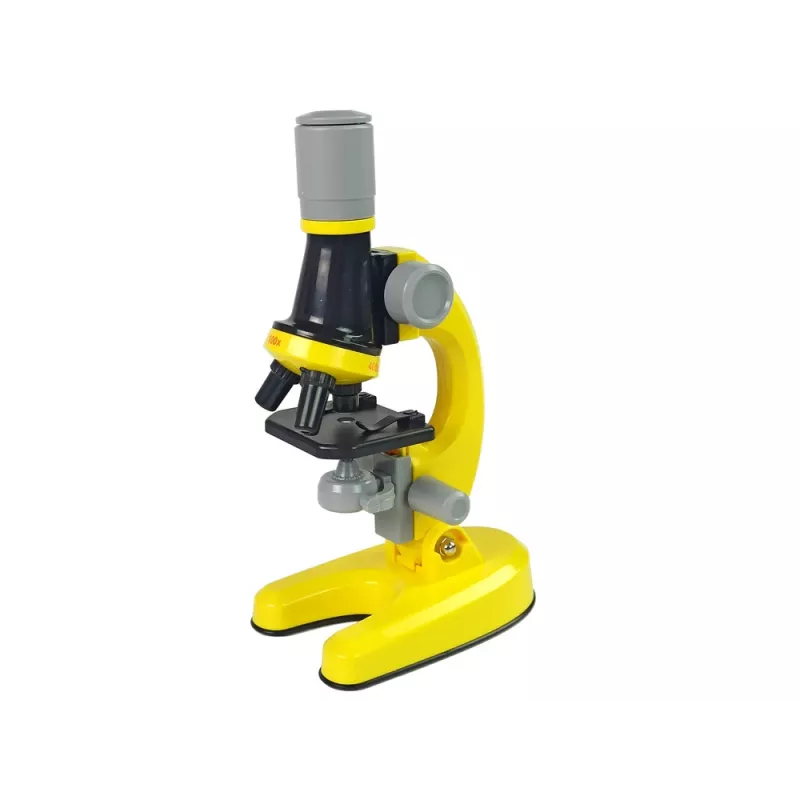 LEAN TOYS Mikroskops Zinātniekam Izglītojošs Komplekts Dzeltens 100x 400x 1200x