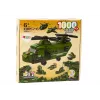 LEAN TOYS Militārā helikoptera bloku komplekts Militāri zaļš 1000 gab.
