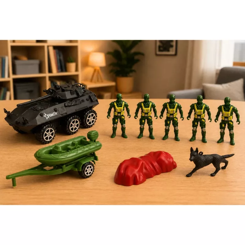 LEAN TOYS Militārais komplekts Karavīri Bruņutransportieris 14 gab.