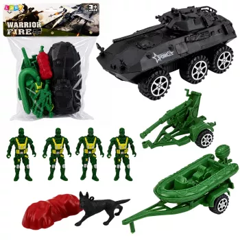 LEAN TOYS Militārais komplekts Karavīri Bruņutransportieris 14 gab.