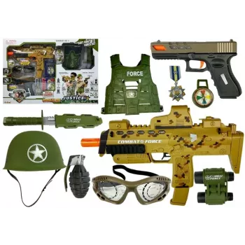 LEAN TOYS Militārā rotaļlietu komplekts ar mīkstajām lodēm MP7