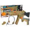 LEAN TOYS Militārais ieroču komplekts Šautene Pistole Austiņas Svilpe Gaismas