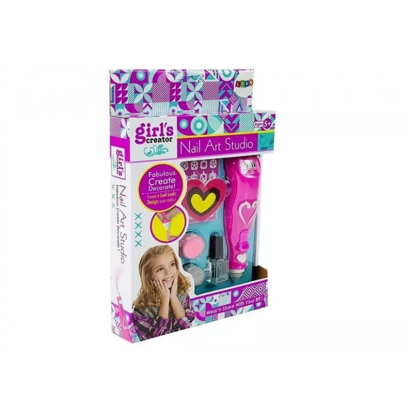 LEAN TOYS Nagu Krāsošanas Komplekts ar Dozatoru un Spīdīgu Nagu Laku