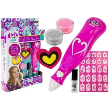 LEAN TOYS Nagu Krāsošanas Komplekts ar Dozatoru un Spīdīgu Nagu Laku