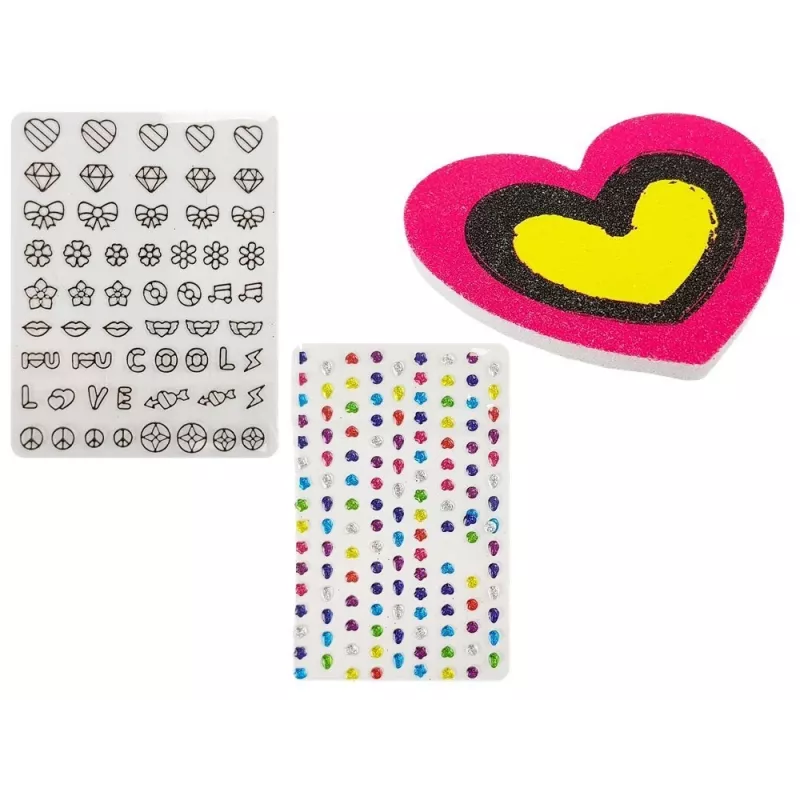 LEAN TOYS Nagu Krāsošanas Komplekts ar Mirdzumu Dozatoru un Krāsainām Uzlīmēm