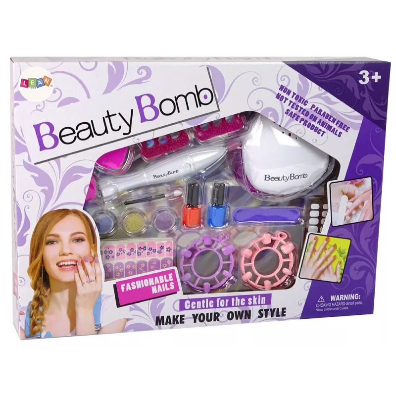 LEAN TOYS Nagu Krāsošanas Komplekts ar Veidni, Lampu, Vīli un Brokātu