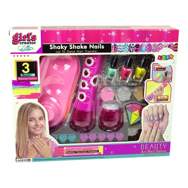 LEAN TOYS Nagu Krāsošanas Komplekts Nagu Spīdumu Dozators Nagu Lakas Uzlīmes