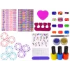LEAN TOYS Nagu krāsošanas komplekts Nagu lakas Uzlīmes Raksti Spīdumi