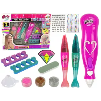 LEAN TOYS Nagu krāsošanas komplekts Nagu pildspalvas Mirdzumu dozators Dimanti