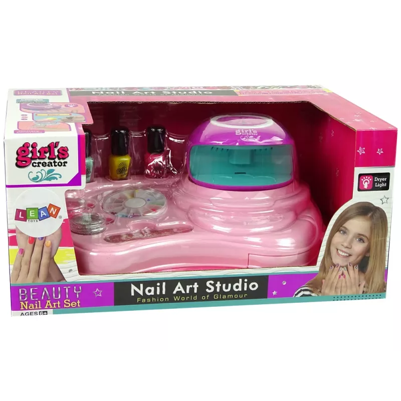 LEAN TOYS Nagu Lakas Komplekts ar Nagu Spīdumiem, Žāvētāju un Uzlīmēm