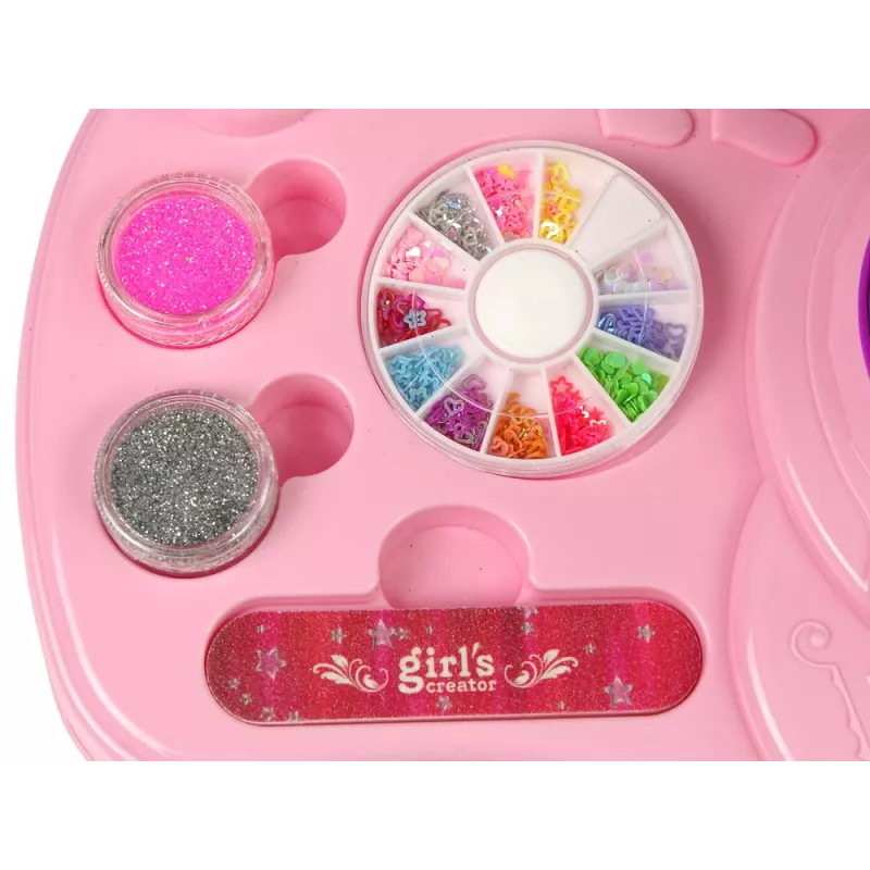 LEAN TOYS Nagu Lakas Komplekts ar Nagu Spīdumiem, Žāvētāju un Uzlīmēm