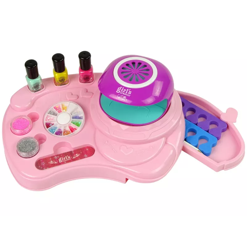 LEAN TOYS Nagu Lakas Komplekts ar Nagu Spīdumiem, Žāvētāju un Uzlīmēm
