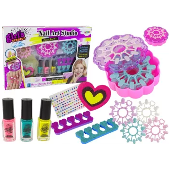 LEAN TOYS Nagu veidošanas komplekts mazajām dāmām Nagu mākslas studija
