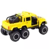 LEAN TOYS Bezceļu auto ar inerces piedziņu, gaismām un skaņām, dzeltens, 6x6, 1:16