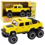 LEAN TOYS Bezceļu auto ar inerces piedziņu, gaismām un skaņām, dzeltens, 6x6, 1:16