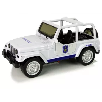 LEAN TOYS Bezceļu policijas auto balts