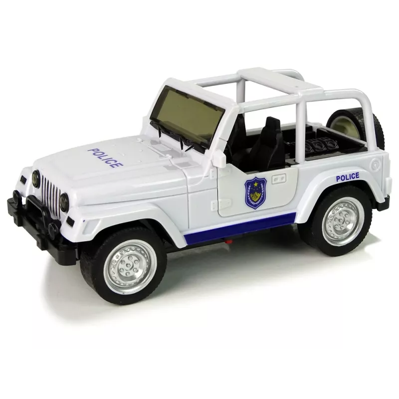 LEAN TOYS Bezceļu policijas auto balts