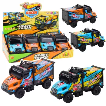 LEAN TOYS bezceļu RC kravas automašīna 1:16 mērogs oranža zila ar gaismām un skaņām