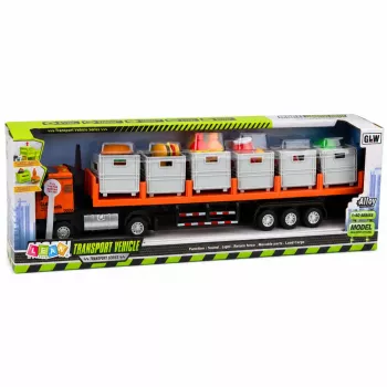 LEAN TOYS Oranžs Pārtikas Transporta Kravas Auto 1:40 Metāla Modelis
